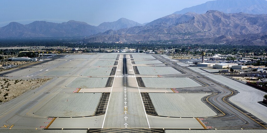 The main terminal of Fua’amotu International Airport is surrounded by a well-maintained garden.