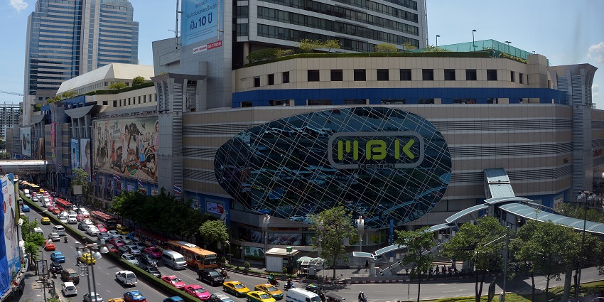 Exterior view of MBK Mall in Bangkok, a popular destination shopping in Thailand