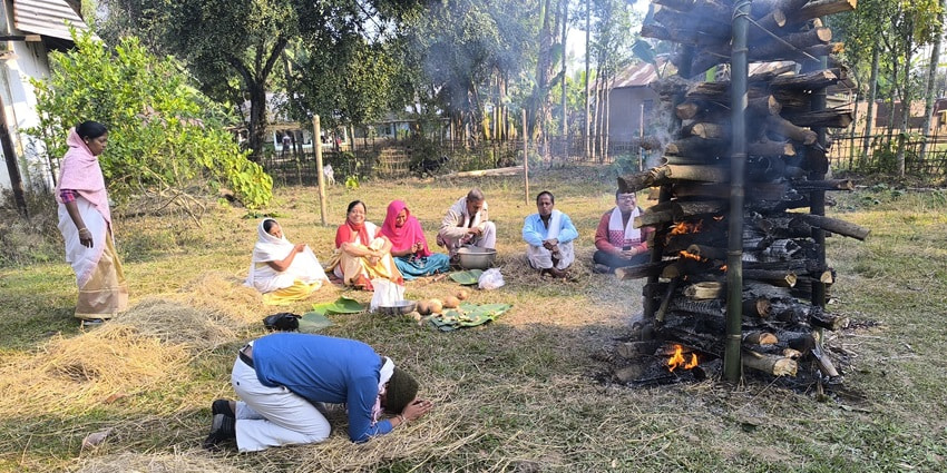 Magh Bihu is an important harvest festival of Assam, celebrated in mid-January.