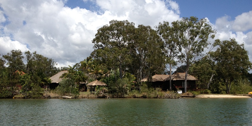 A heart-shaped island retreat in the Noosa River, owned by Richard Branson.