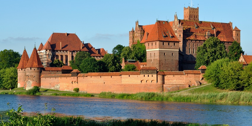 Malbork Castle, Poland is one of the largest castle forts, a medieval marvel of the Teutons.