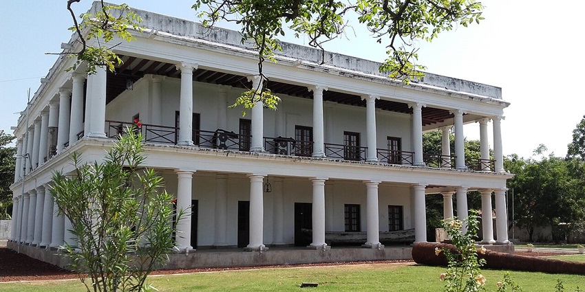 A view of the entire building of the History Museum in Trincomalee, Sri Lanka.