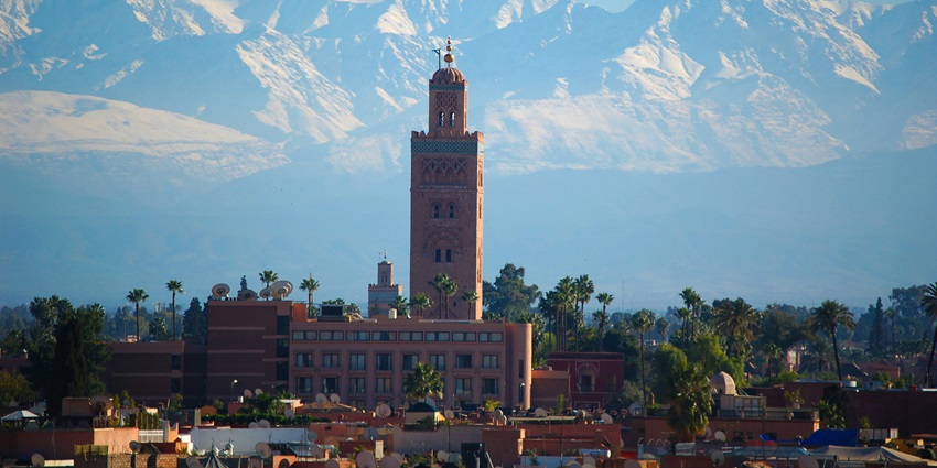 Marrakech is a top romantic place to visit in April for couples with dazzling colours