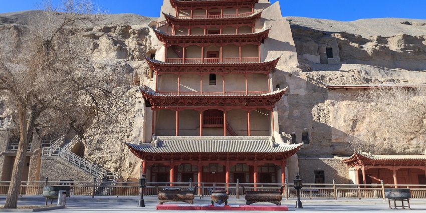 Ancient rock cut caves at Mogao reveal exquisite Buddhist art and vivid manuscripts.