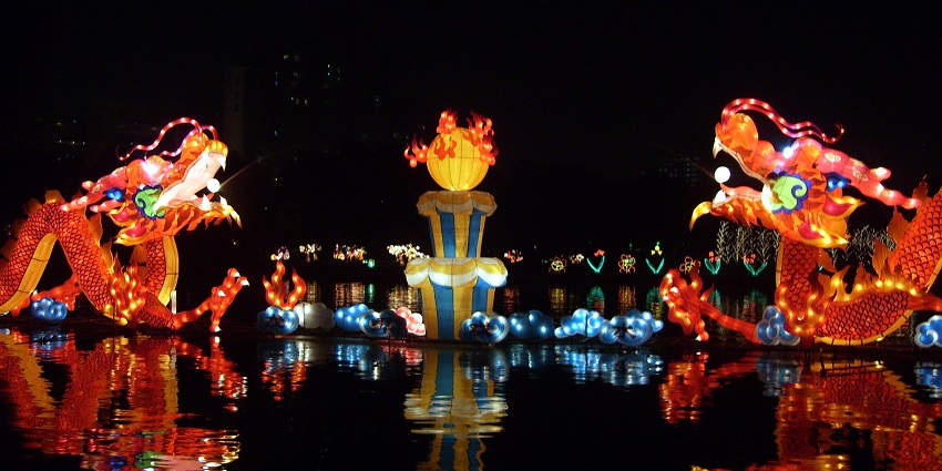 A view of the cultural events celebrated during the moon festival in autumn season.