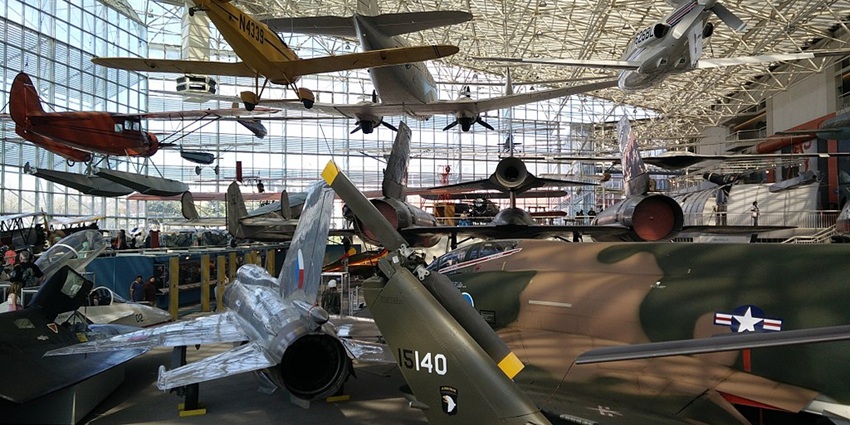 An image of the Museum of Flight, a famous museum in the USA, featuring aircraft on display.