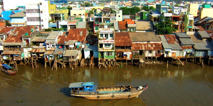 A serene view of the scenic My Tho, one of the top places to visit in Mekong Delta.