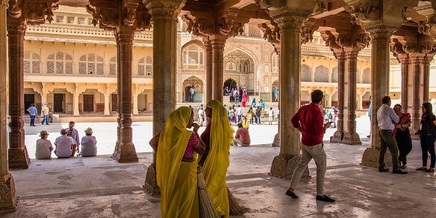 An image resembling Nand Bhavan, one of the important temples in Nandgaon.