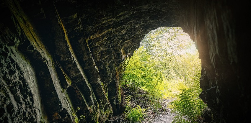 An image of a cave similar to the serenity of Narve Caves nestled in Goa’s lush landscapes