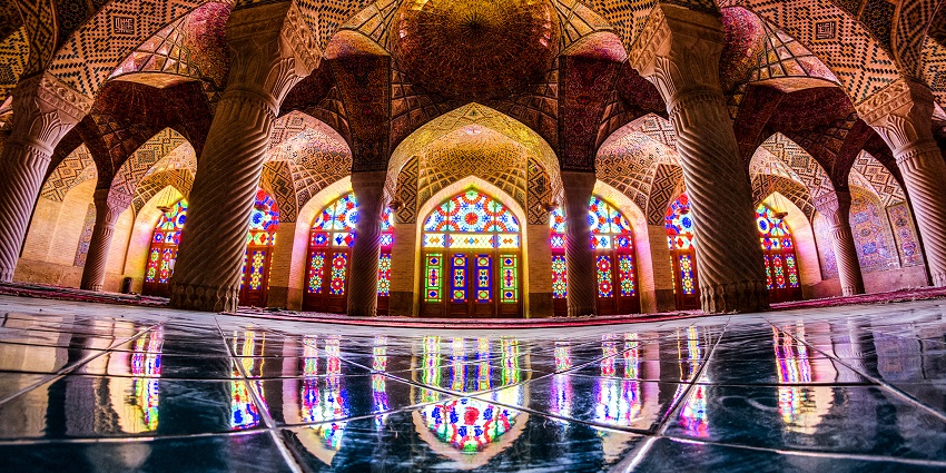 The Nasir al-Mulk Mosque is popular for its kaleidoscope of colours.