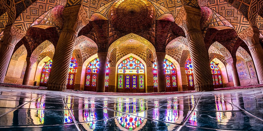 A view of Nasir al-Mulk Mosque in Iran, one of the most famous mosques in Asia.