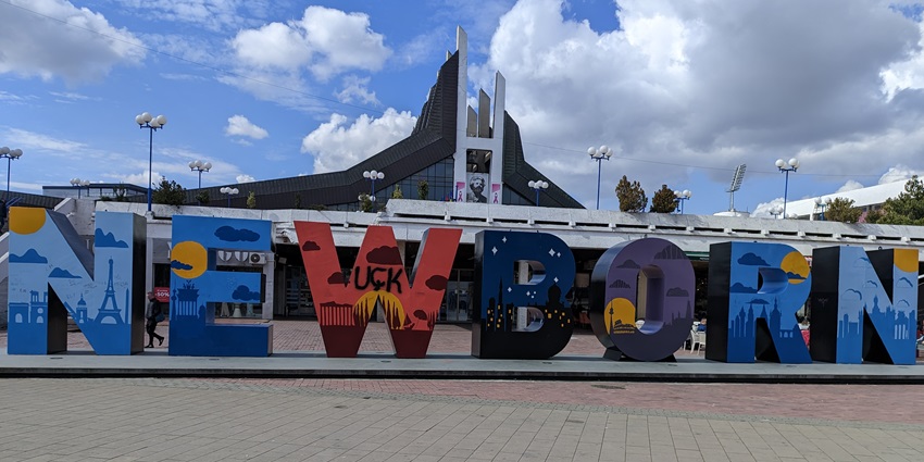 Symbol of Kosovo’s independence, this vibrant monument in Pristina is repainted annually