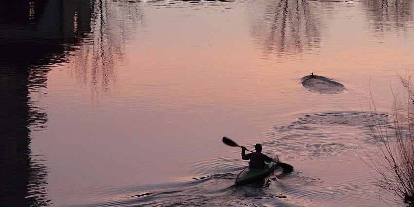 Experience a night kayaking adventure in Ras Al Khaimah, gliding through calm waters