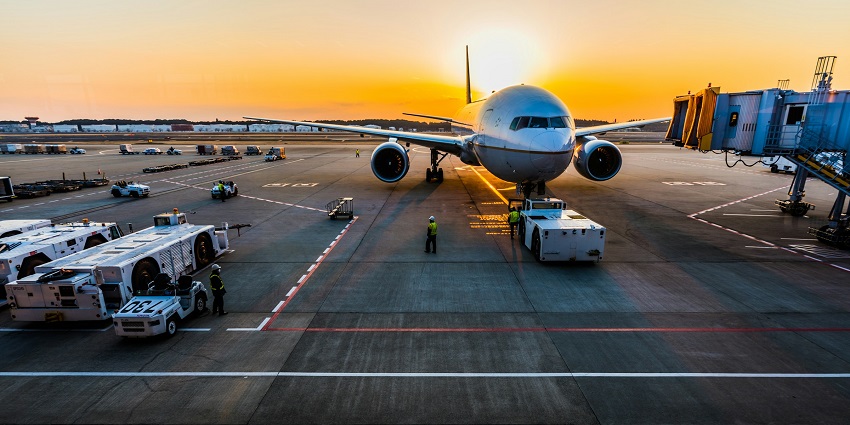 Arrival gate of an International Airport with vehicles waiting for the passengers