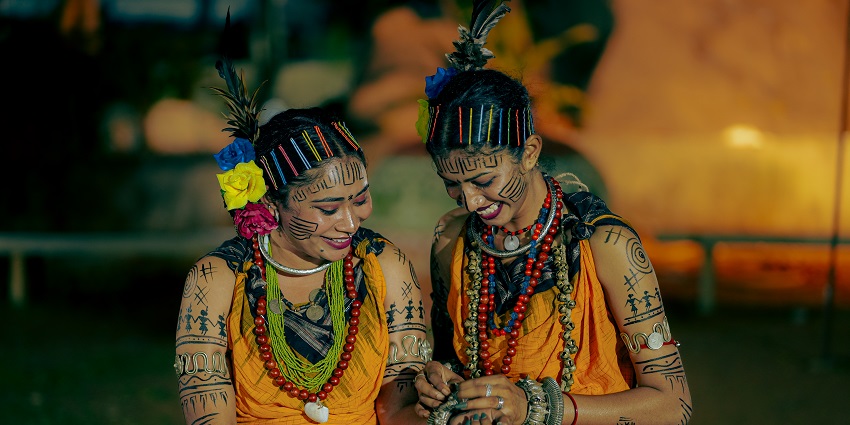 An image of cultural performance during the Nuakhai, one of the main crop festivals.