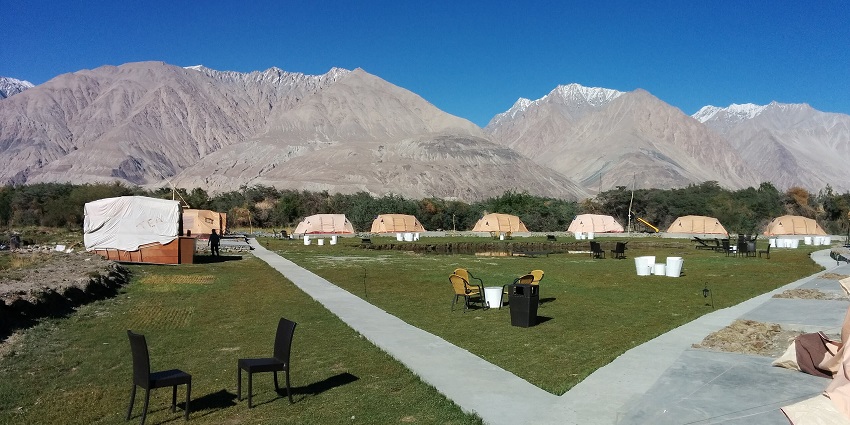 An image of the Himalayan Resort in Nubra Valley, an ideal destination for luxury camping in India