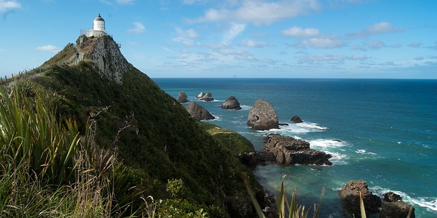 An image showing Nugget Point Lighthouse, a popular destination near McLean Falls.