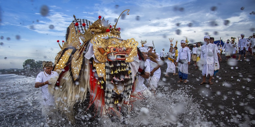 A view of the cultural rituals performed during the festival of Nyepi Day in March.