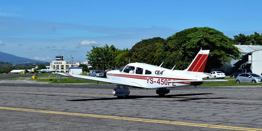 An image of an aircraft on the runaway at Obock Airport, one of the airports in Djibouti.