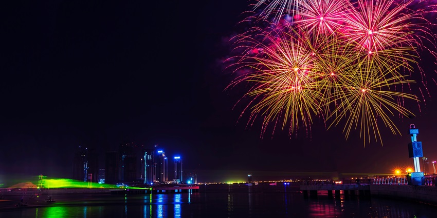 A nighttime view of Phuket, one of the best places to have New Year parties in resorts.