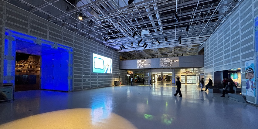 Toronto’s Ontario Science Centre is an interactive science museum with exhibits on space, biology, and ecosystems.