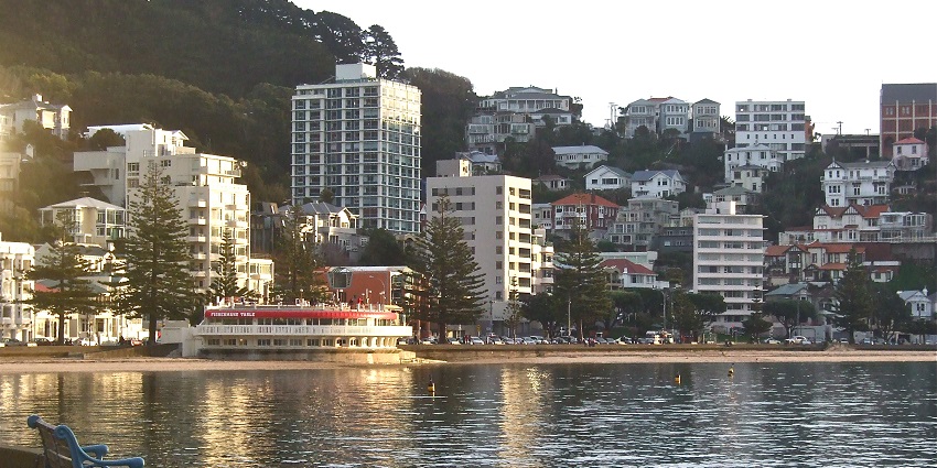 The stunning Oriental Bay, with golden sandy beach, one of the best places in Wellington.