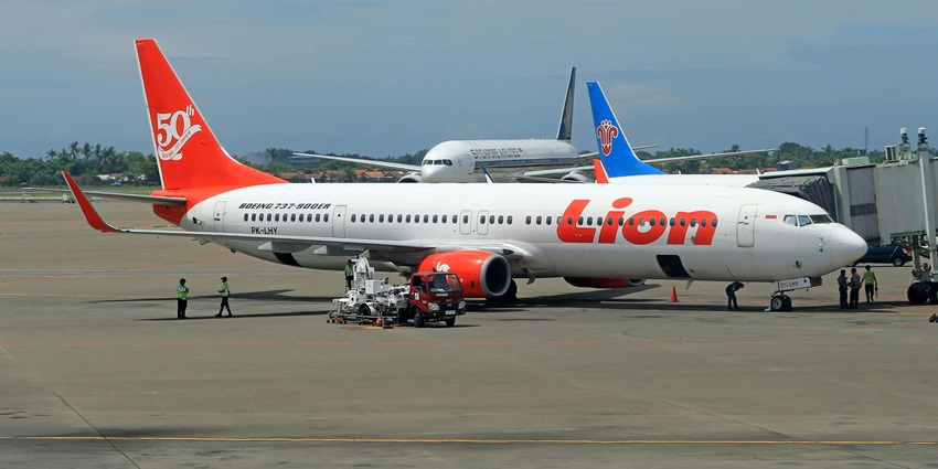 Beautiful Lion Air Airplane on Tarmac at the international airport in Penang