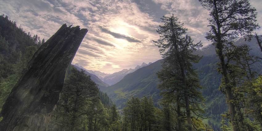 The view of a high mountain with clear skies, embodying the spirit of trekking in Bhutan.