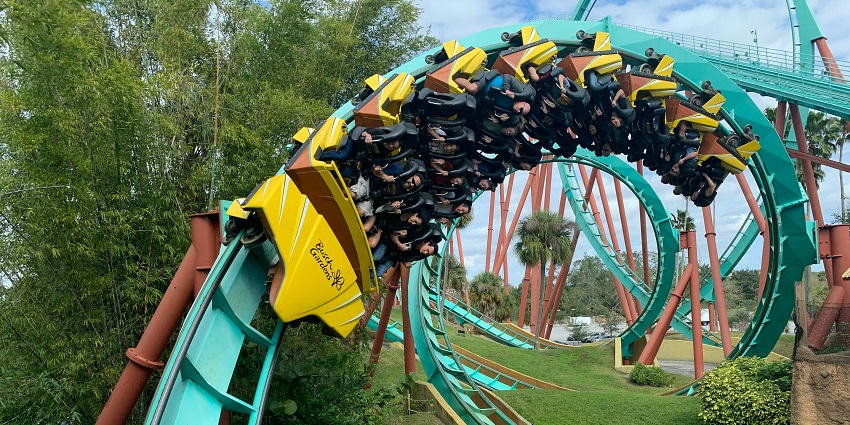 A view of children sliding down the white slides at a famous water park near Kurukshetra.