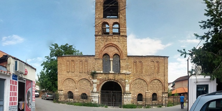 Historic Our Lady of Ljeviš Church in Prizren, Kosovo, with its faded frescoes and unique Byzantine-Romanesque architectural blend, one of the best places to visit in Kosovo.