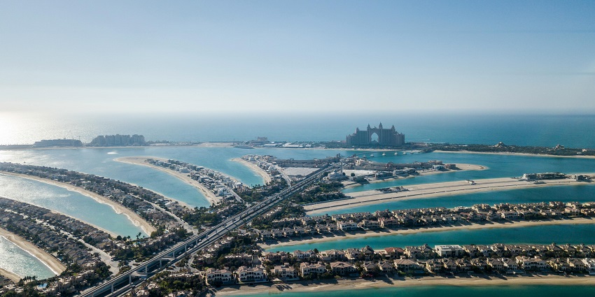 Palm Jumeirah is an archipelago of artificial islands on the Persian Gulf in Jumeirah