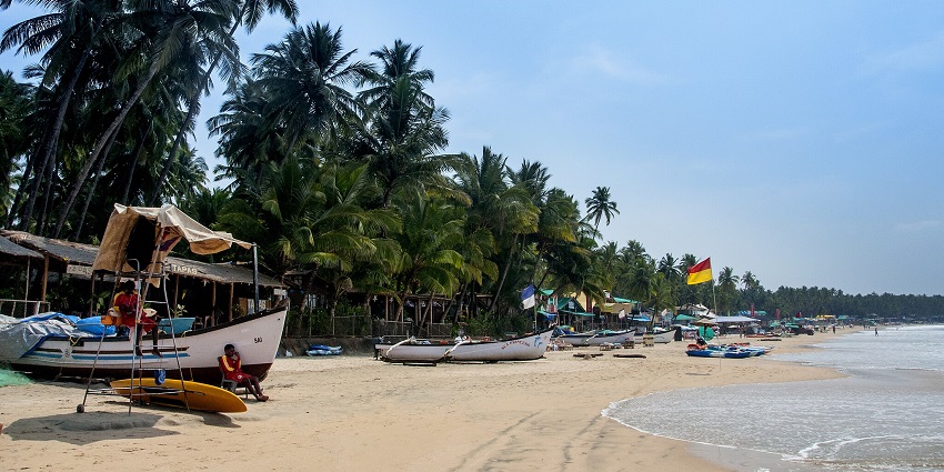 Enjoy the serene shores of Palolem Beach, a short drive from Cotigao wildlife sanctuary
