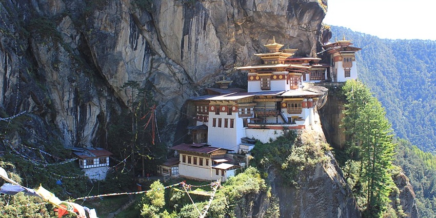 An image showing Paro Taktsang Goemba, a best place near Kyichu Lhakhang, in Bhutan.