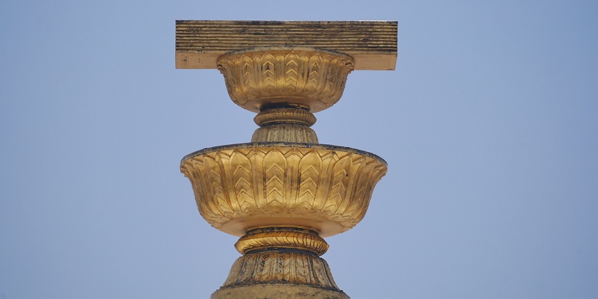 One of the emblems of the Democracy Monument, Bangkok, where citizens talk about culture and democracy.