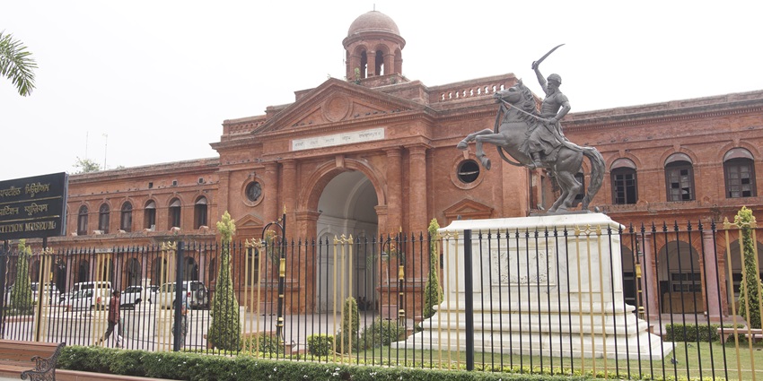 Image of the scenic museum of partition near the mosque in Amritsar in Punjab