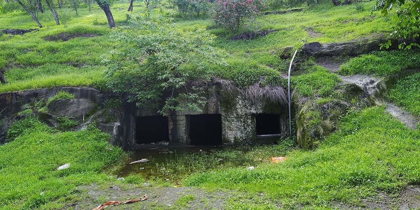 A three-door cave on Parvati Hill, one of the places to visit near Katraj Lake in Pune.