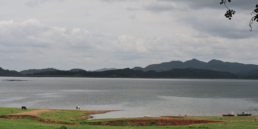 Patratu Lake, one of the lakes in Ranchi, with calm waters reflecting hills and greenery