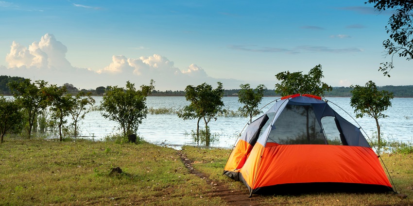 Image of one tent of at the phagane camping area, one of the sites to experience best camping in pawna lake