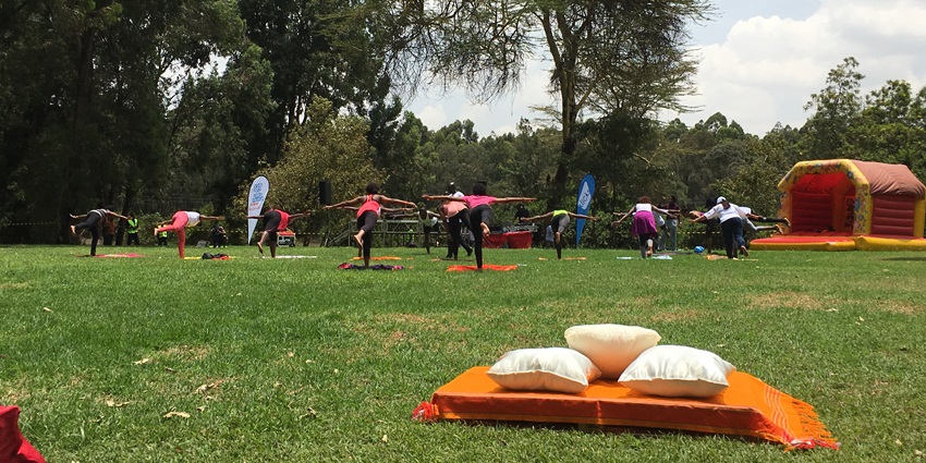 Peaceful yoga session surrounded by the serene and natural beauty of Karura Forest