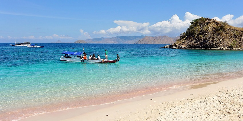 Beaches in Asia include a rare pink-hued shoreline in Indonesia, offering serene views and vibrant marine life.