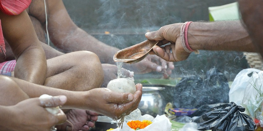 An image of Pitru Paksha celebration, one of the popular September festivals in India.