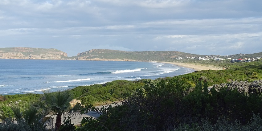 Sandy beaches and coastal scenery at Plettenberg Bay near Tsitsikamma national park