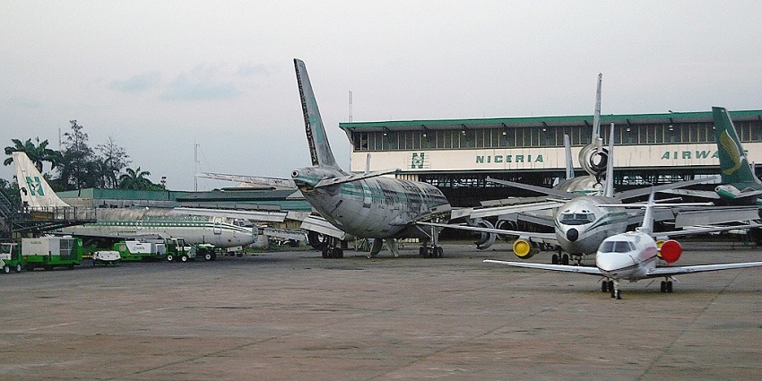 Airbus A310-222 of Nigeria Airways parked at the airport, showcasing its classic livery