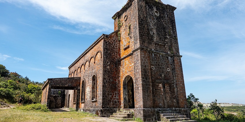 image showing the Church of Christ on Bokor Hill, one of the top places to visit in Kampot