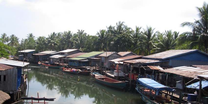 An image showing Prek Svay Village, the best place near Koh Rong Island with local homes