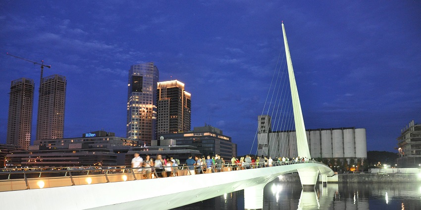 Beautiful image of the iconic Puente de la mujer Buenos Aires in Argentina