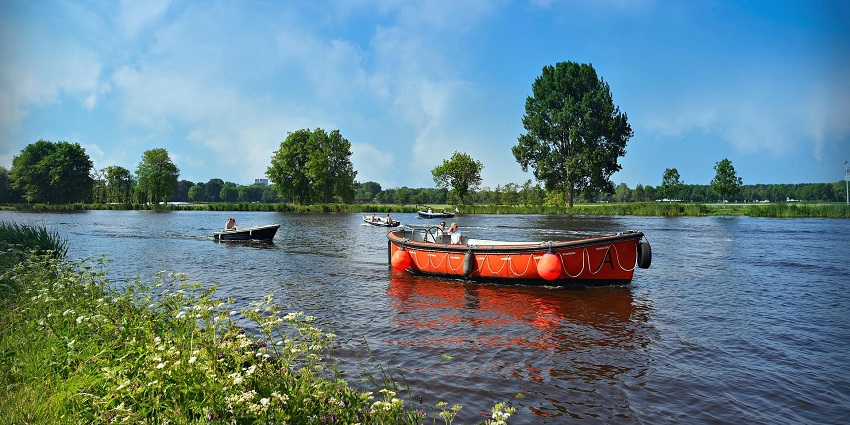 An image showing a boat ride on the river, reflecting water tourism like at Quy Islet.