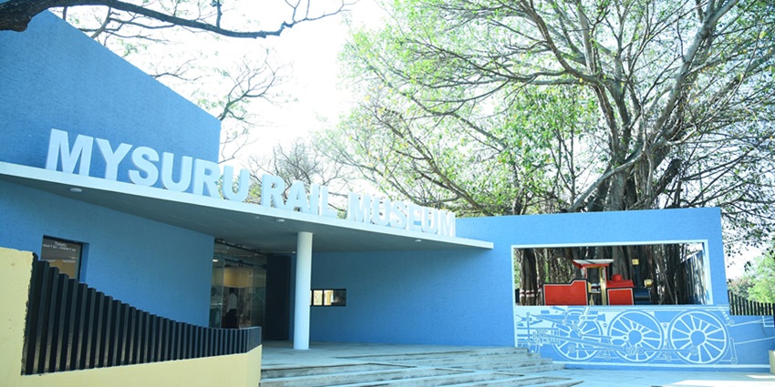 A beautiful image of the Mysuru Rail Museum, one of the oldest railway museums in the country