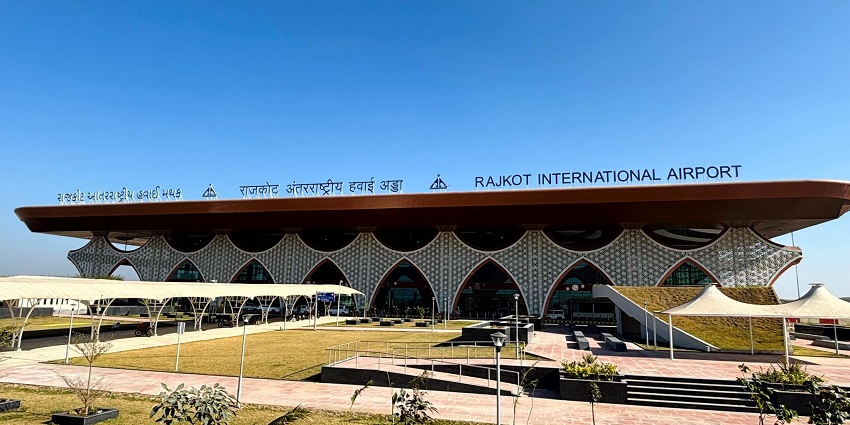 An image of the Rajkort International Airport, the nearest to Pania Wildlife Sanctuary
