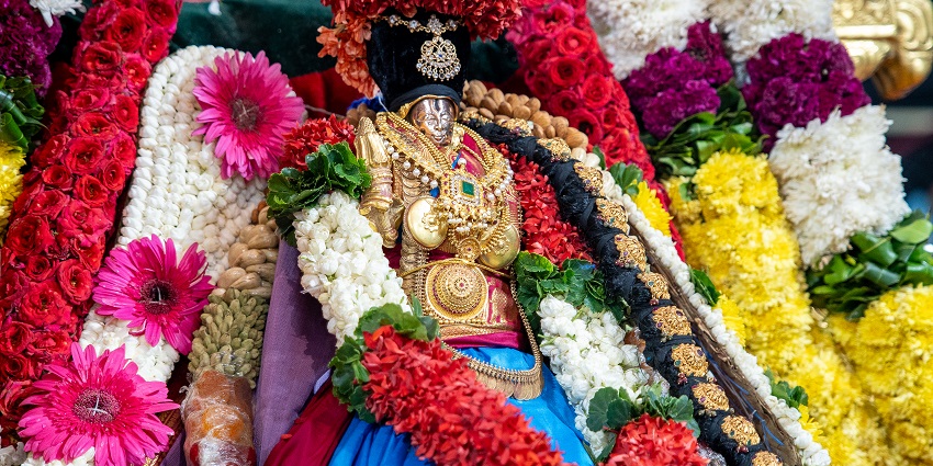 An image of the lively Rama Navami festivities, celebrating the birth of Lord Rama.